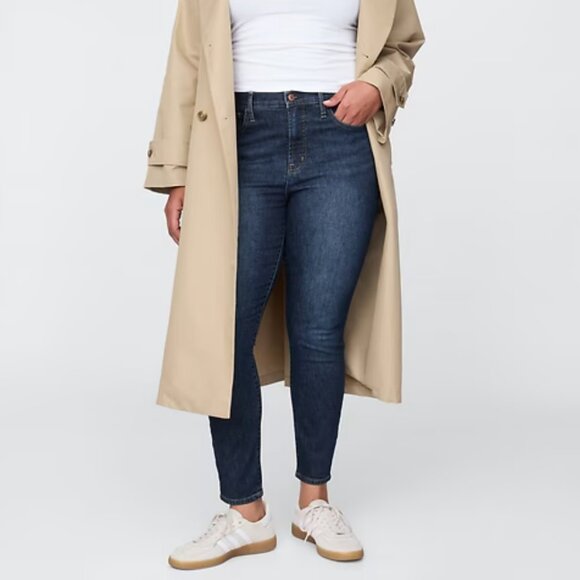 Women GAP True Skinny High Rise Denim Jeans in Dark Wash Blue Size 27 - Picture 1 of 10